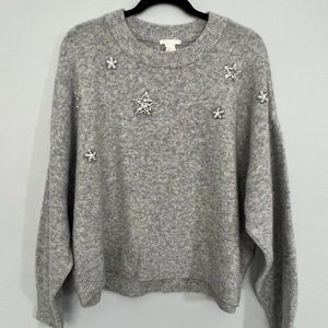 H&M Light grey sweater with stars